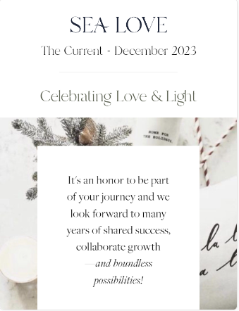 "THE CURRENT" SEA LOVE NEWSLETTER - DECEMBER 2023